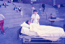 Nursing student during photoshoot for College brochure