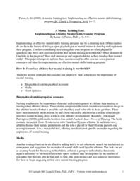 A mental training tool: Implementing an effective mental skills training program