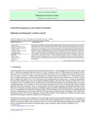End-of-life management in new product development