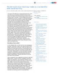 The demand-driven learning model as a standard for web-based learning