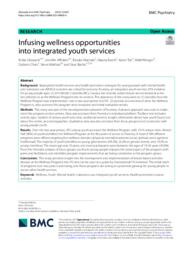 Infusing wellness opportunities into integrated youth services