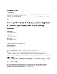 Drinking with friends: a cellular automata approach to modeling peer influence of on binge drinking behaviour