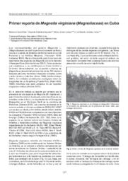 Primer reporte de Magnolia virginiana (Magnoliaceae) en Cuba