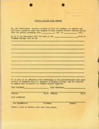 Douglas College Club Charter form (1970s)