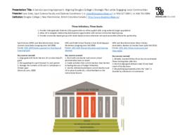 A service learning approach: Aligning Douglas College's strategic plan while engaging local communities