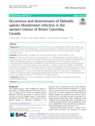 Occurrence and determinants of Klebsiella species bloodstream infection in the western interior of British Columbia, Canada