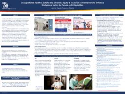 Occupational health & safety and diversity, equity & inclusion: A framework to enhance workplace safety for people with disabilities