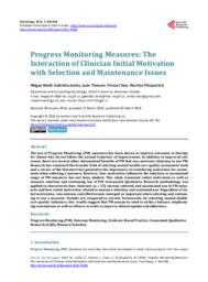Progress monitoring measures: The interaction of clinician initial motivation with selection and maintenance issues