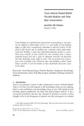 Trust without shared belief: Pluralist realism and polar bear conservation