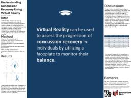 Understanding concussion recovery using virtual reality
