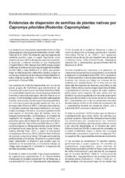 Evidencias de dispersión de semillas de plantas nativas por Capromys pilorides (Rodentia: Capromyidae)