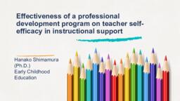 Effectiveness of a professional development (PD) training on teacher self-efficacy