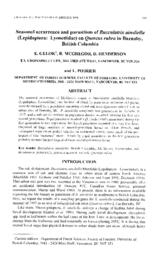 Seasonal occurrence and parasitism of Bucculatrix ainsliella (Lepidoptera: Lyonetiidae) on Quercus rubra in Burnaby, British Columbia