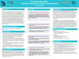 Therapeutic recreation: Putting the strength in strength-based approach