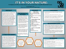 It's in your nature: Investigating the effects of nature-based leisure on individuals living with mental health issues