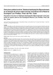 Estructura poblacional de Tabebuia lepidophylla (Bignoniaceae) en el bosque de pinos sobre arenas cuarcíticas de la Reserva Ecológica Los Pretiles, Pinar del Río, Cuba