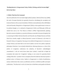 "Reading Ranciere's Disagreement today:  Politics, policing, and the extreme right"