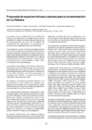 Propuesta de especies leñosas cubanas para la ornamentación de La Habana