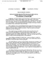 Letter from Kofi A. Annan to Douglas College International Model United Nations Conference (2004)
