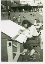 Student Working in Concourse