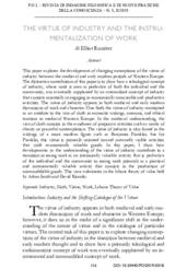 The virtue of industry and the instrumentalization of work