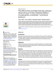 The effect of low and high-intensity cycling in diesel exhaust on flow-mediated dilation, circulating NOx, endothelin-1 and blood pressure