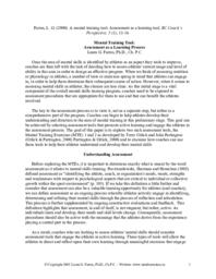 Mental training tool: Assessment as a learning process