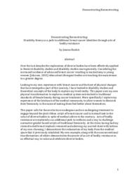 Deconstructing reconstructing: Disability theory as a path to additional breast cancer identities through acts of bodily resistance