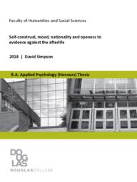 Self-construal, mood, nationality and openness to evidence against the afterlife