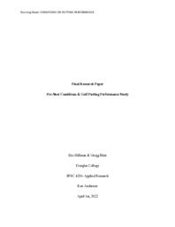 Pre-shot conditions and golf putting performance study