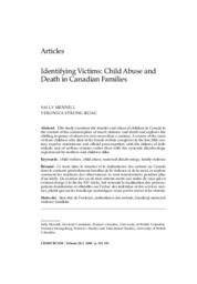 Identifying victims: child abuse and death in Canadian families.