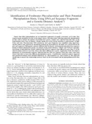 Identification of freshwater Phycodnaviridae and their potential phytoplankton hosts, using DNA pol sequence fragments and a genetic-distance analysis