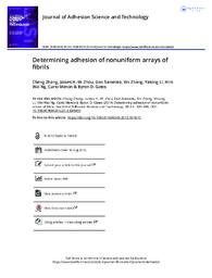 Determining adhesion of nonuniform arrays of fibrils