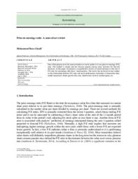 Price-to-earnings ratio: a state-of-art review