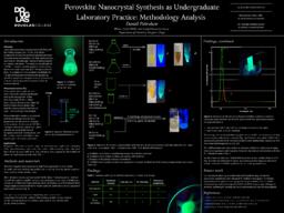Perovskite nanocrystals synthesis as undergraduate laboratory practice: Methology analysis