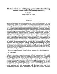 The role of resilience in mitigating ageism and loneliness among retirees: A silver talent management perspective