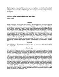 Exploring the impact of AI monitoring on employee mental health and job satisfaction in remote work settings: Ethical implications and governance strategies 