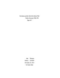 Revolution and the fall of the Berlin Wall 1986-1991
