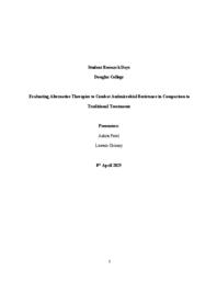 Evaluating alternative therapies to combat antimicrobial resistance in comparison to  traditional treatments