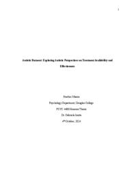 Autistic burnout: Exploring Autistic perspectives on treatment availability and effectiveness